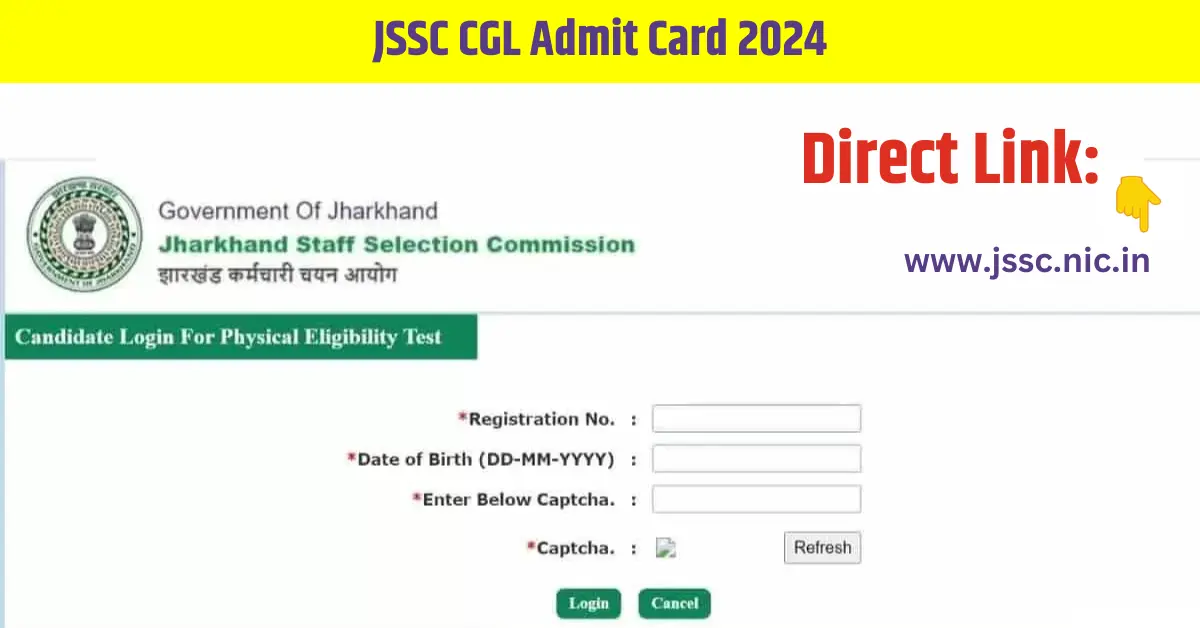 JSSC CGL Admit Card 2024